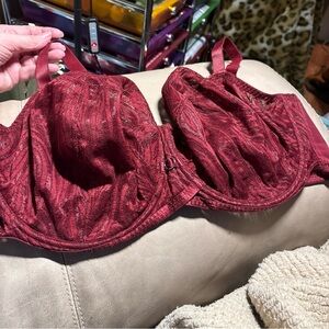 Curvy Kate Burgundy Red ''Lace Daze' Full support Underwire Bra Size 42I.  NWOT!